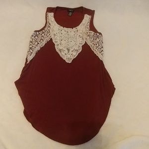 Maroon Crochet Tank